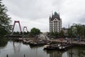 Architectural detail of the city of The Oudehaven in Rotterdam, Netherlands